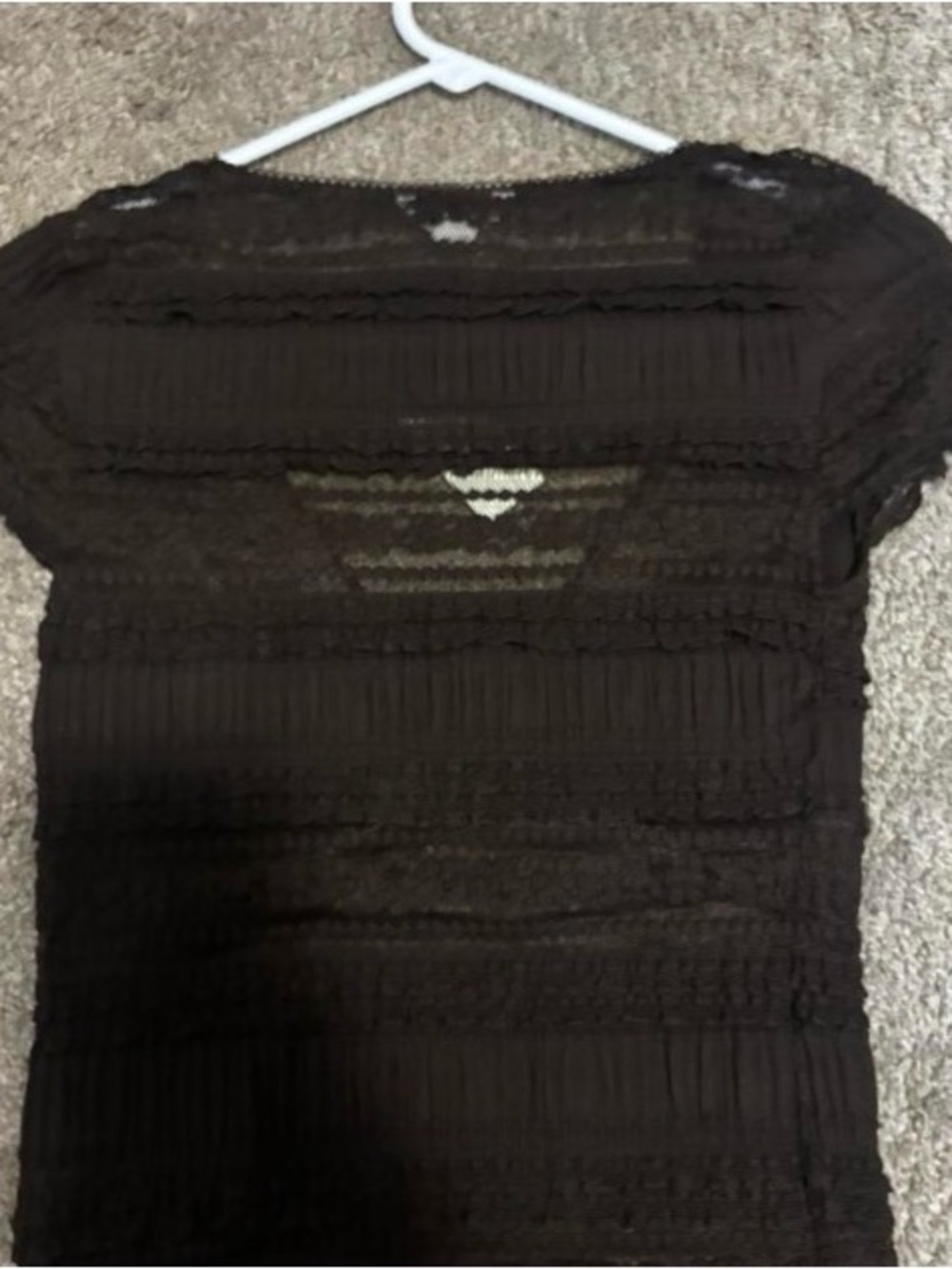 Aeropostale Black Short-Sleeve Textured Knit Top